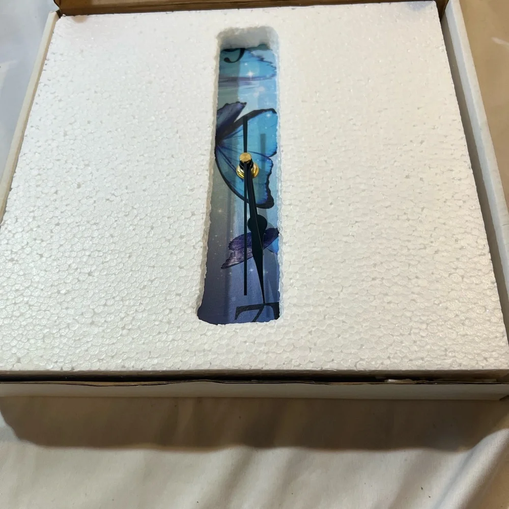 Blue Butterfly Wall Clock